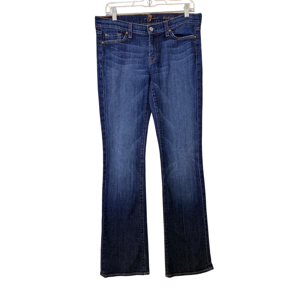 7 For All Mankind Women Bootcut Jeans Dark Wash Stretch Denim‎ Size 29 USA Made